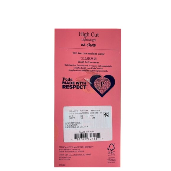 PEDS 12 PAIR Hi Cut NO SHOW Liner Socks ~ Shoe Lace Guard Tab ~ Gel Tab Heel - Picture 9 of 9